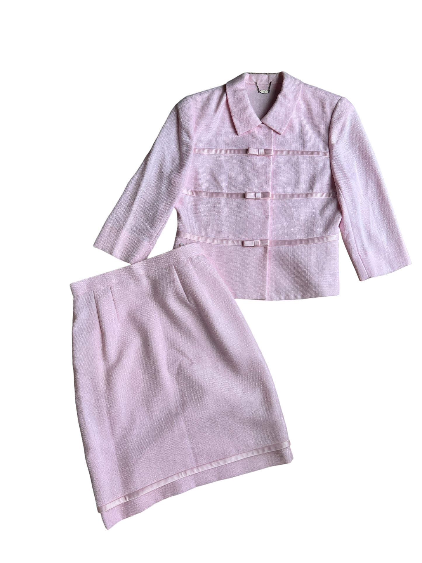Courreges Pink Bow Skirt Suit