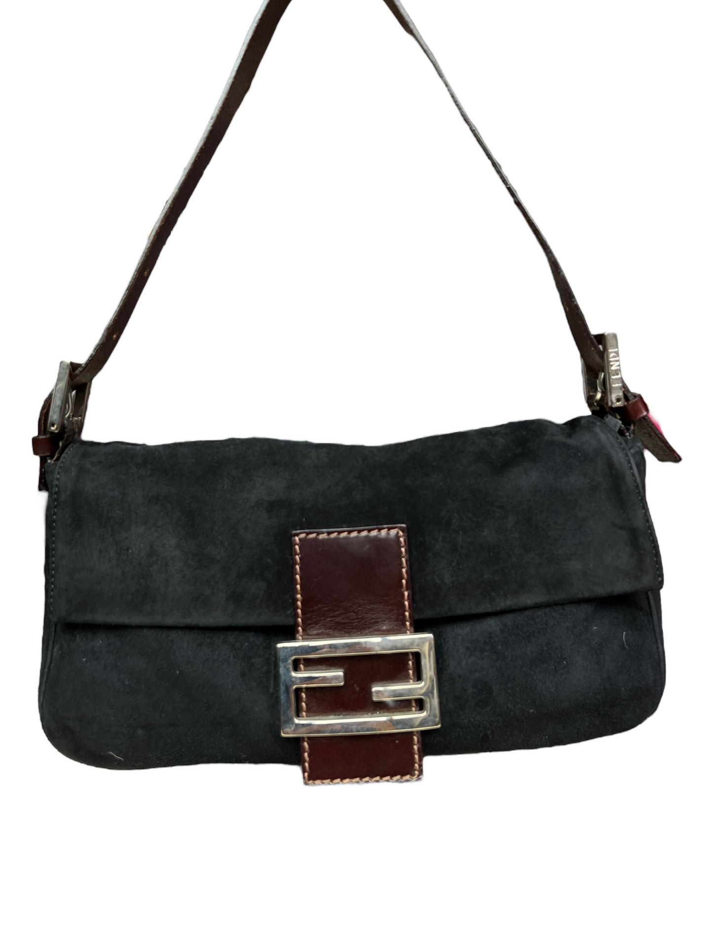 Fendi Baguette Bag - Black Suede