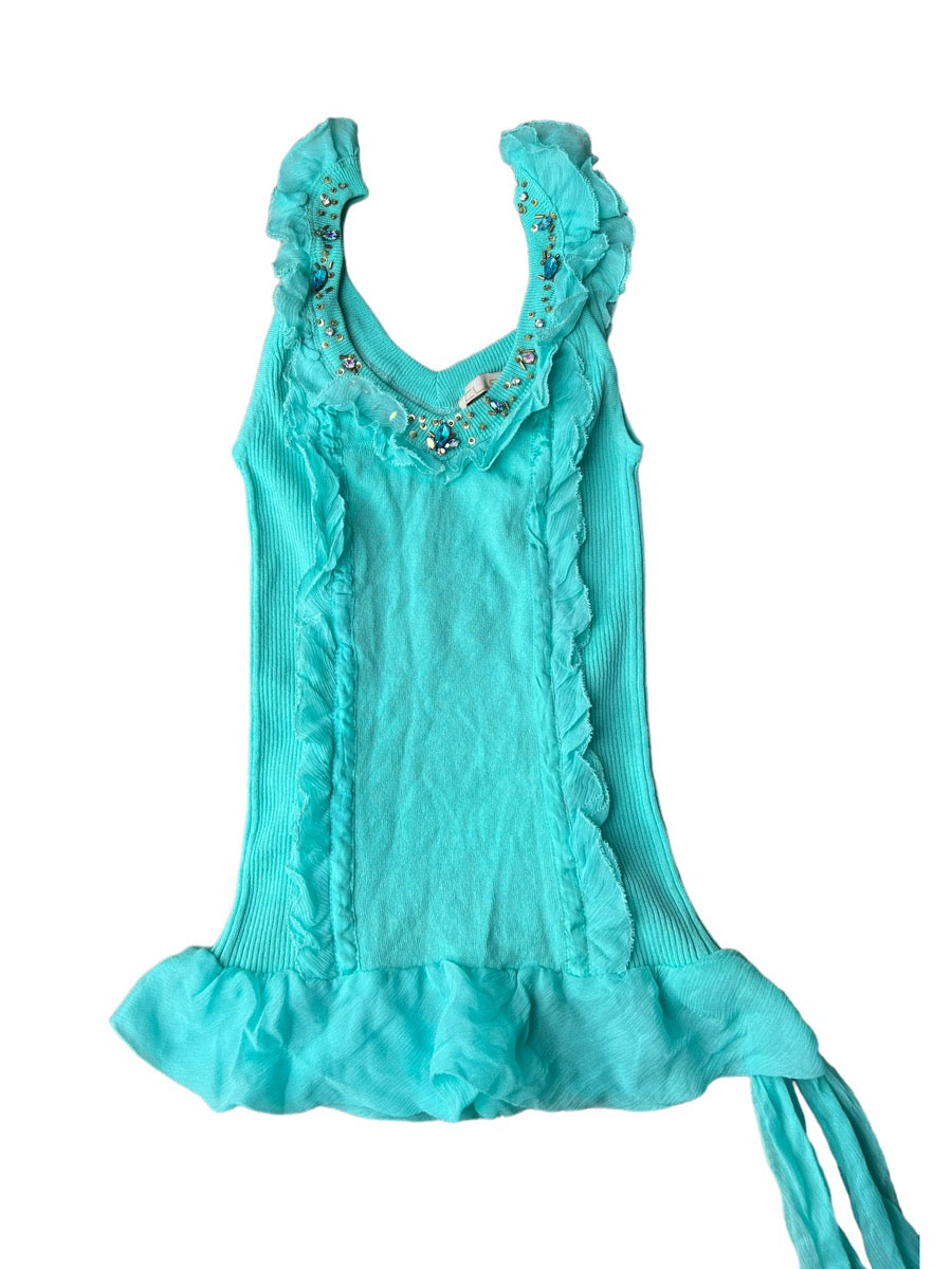 Cavalli Embellished Ruffle Top