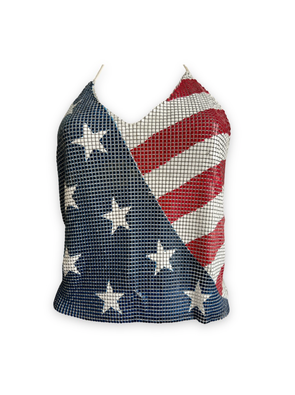 Vintage American Flag Chainmail Halter