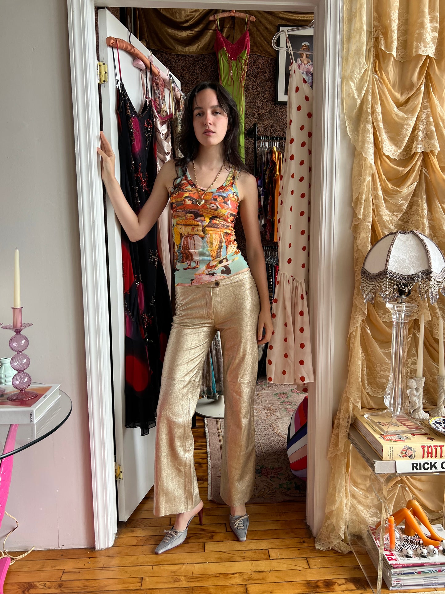 Isabel Marant Vintage Metallic Leather Pants