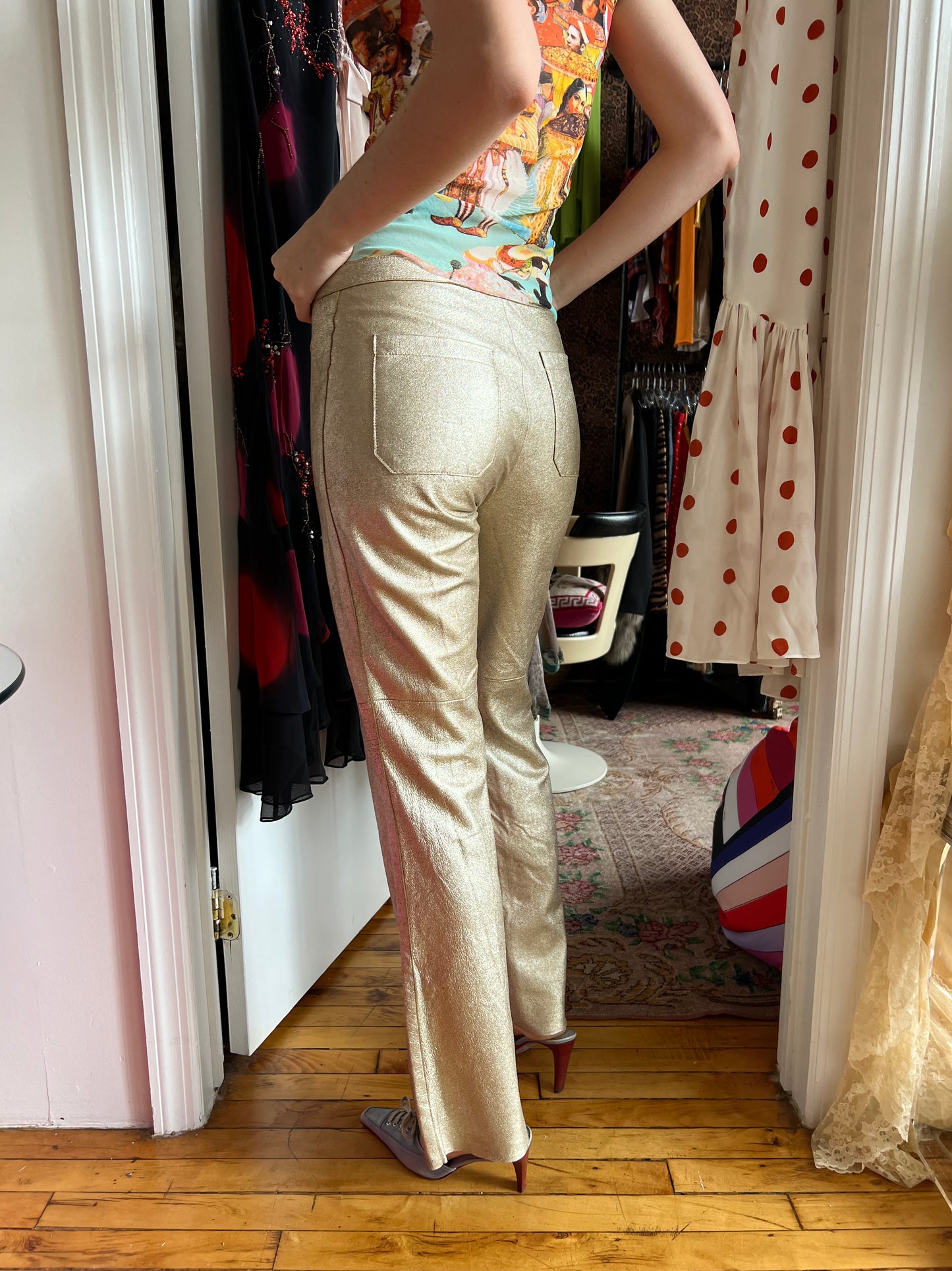 Isabel Marant Vintage Metallic Leather Pants