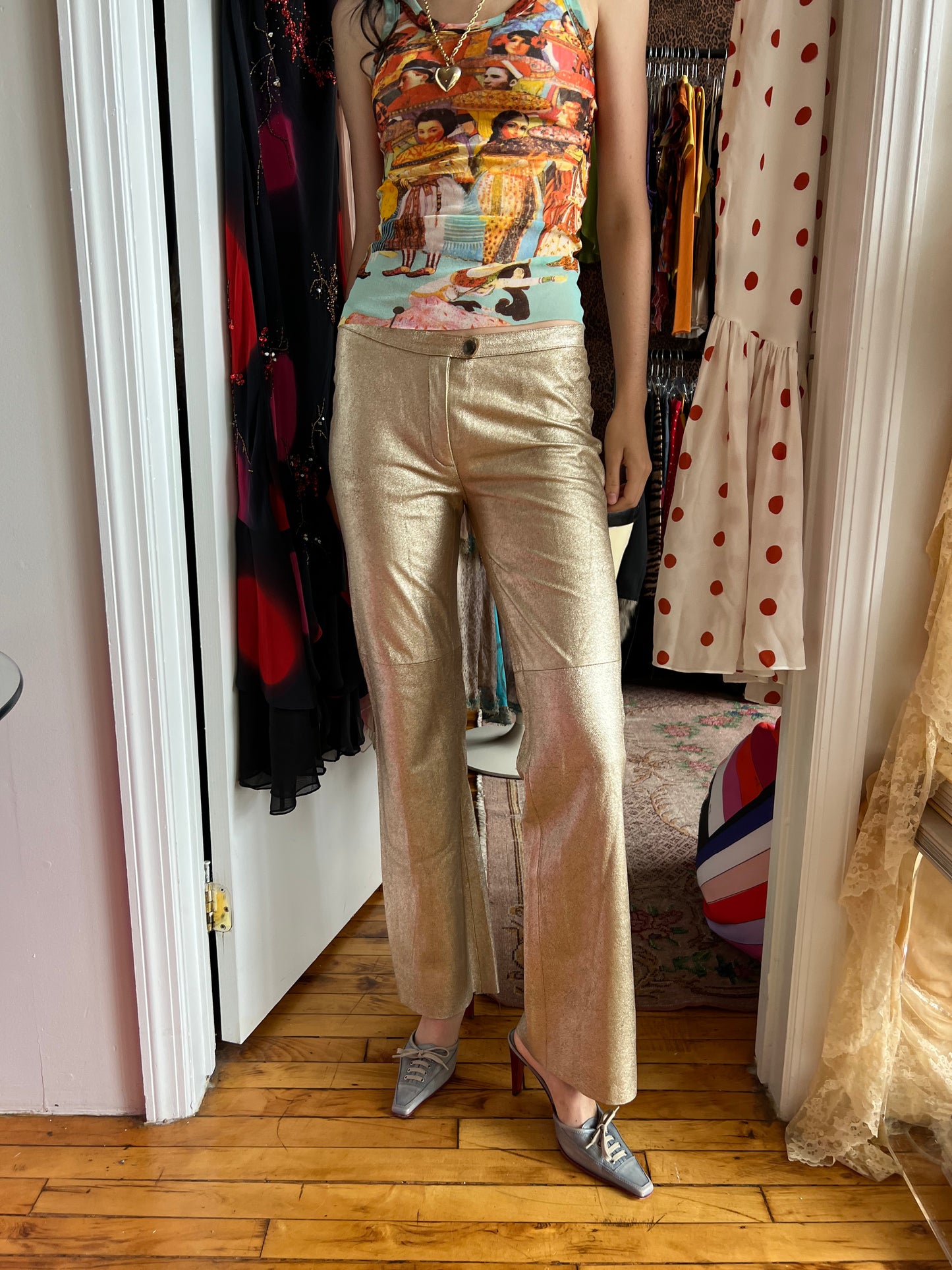 Isabel Marant Vintage Metallic Leather Pants