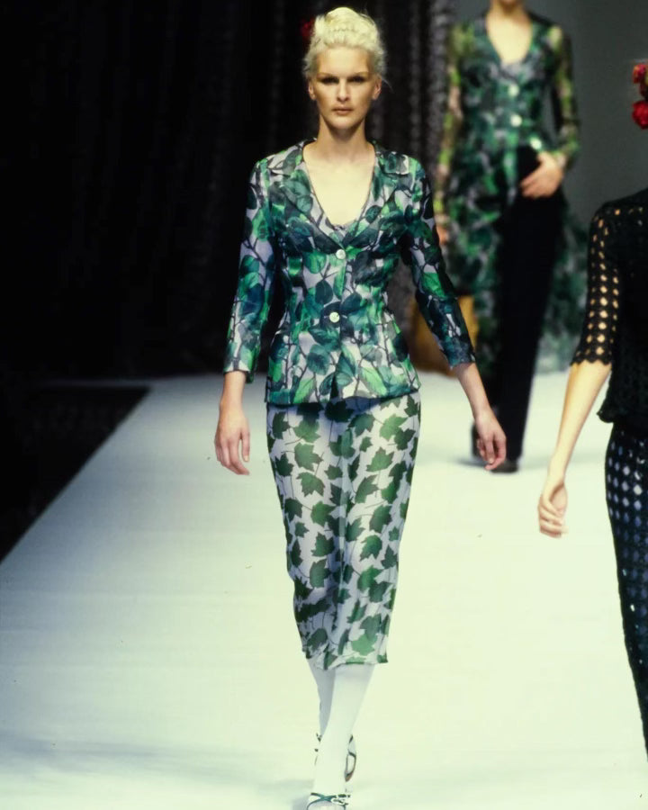 Dolce & Gabbana SS1997 Leaf Print Jacket & Skirt Set