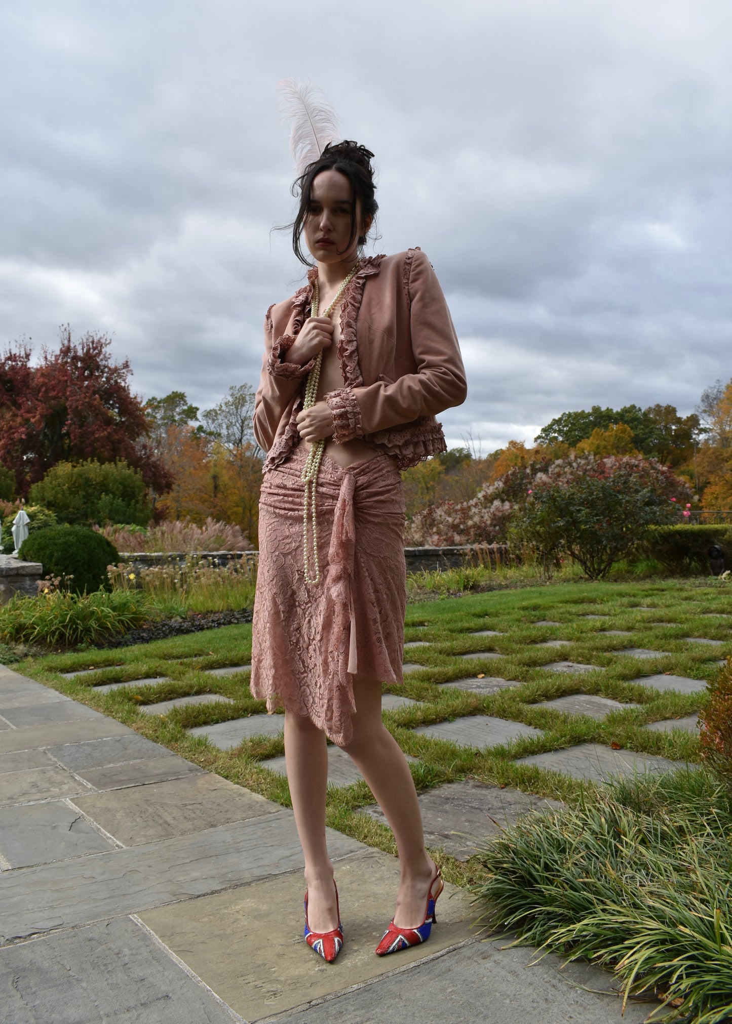 Dolce & Gabbana SS2005 Blush Pink Lace Skirt