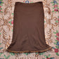 Blumarine Chocolate Brown Fur Trim Skirt