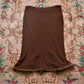 Blumarine Chocolate Brown Fur Trim Skirt