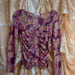 Blumarine Prairie Inspired Floral Long Sleeve + Silk Skirt Set