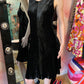 Miu Miu 90s Black Liquid Velvet Midi Dress