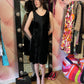 Miu Miu 90s Black Liquid Velvet Midi Dress