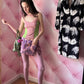 Gianni Versace 90s Silk Multicolor Lace Trim Tank