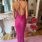 Vintage Pink Silk Hand-Beaded Gown