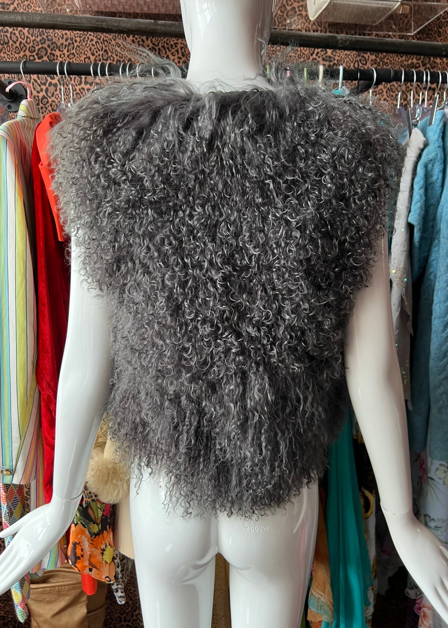 GOA Shearling Fur Vest- Grey