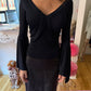 YSL SS2003 Flare Sleeve Black Top