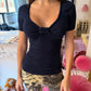 Gucci by Tom Ford Navy Knot Top