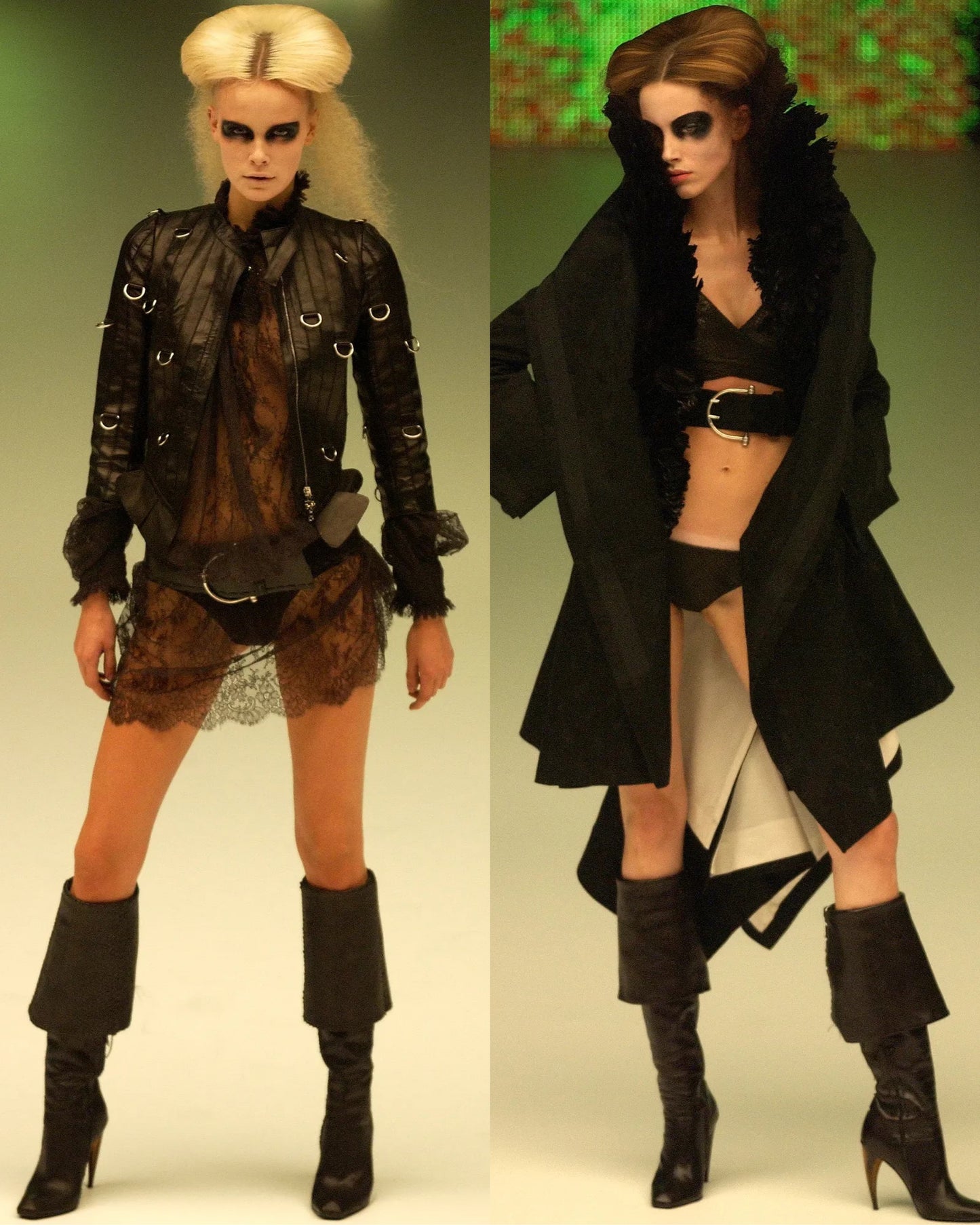 Alexander McQueen 2003 Lace-Up Black Leather Boots