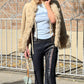 Gianni Versace FW2000 Wool + Snakeskin Sheer Mesh Cutout Pants