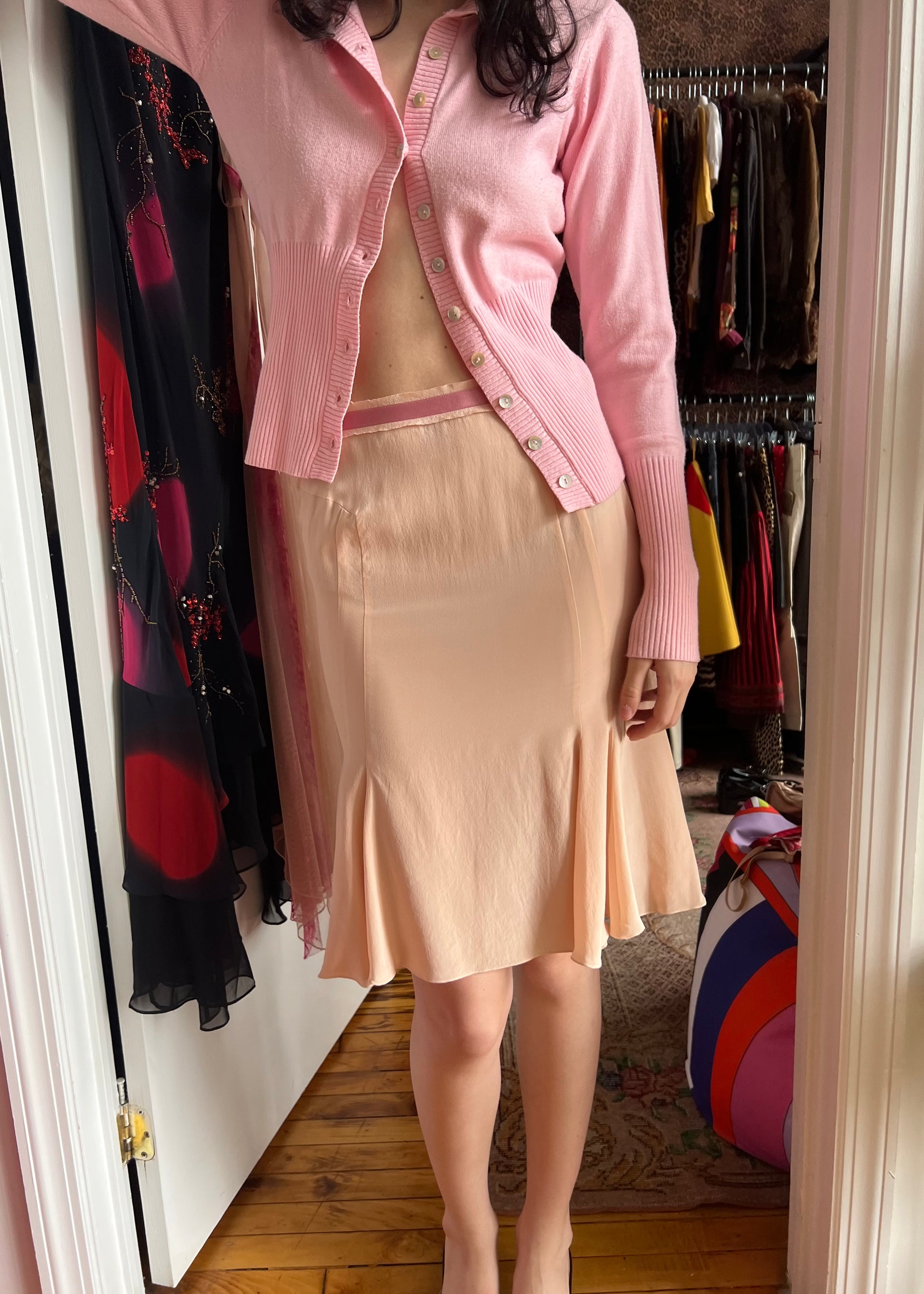 Blumarine 90s Silk Ballet Pink Skirt