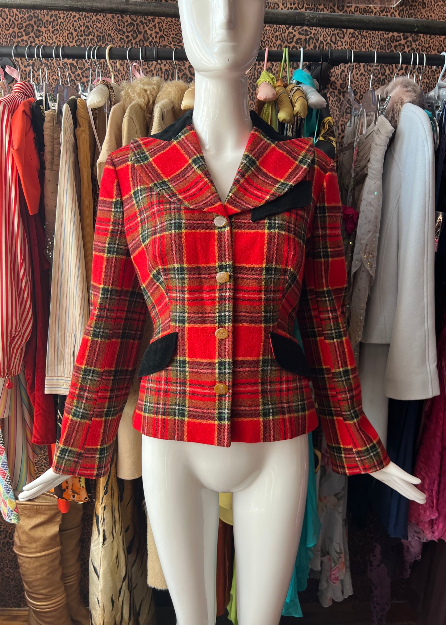 Vivienne Westwood 90s Red Tartan Wool Blazer