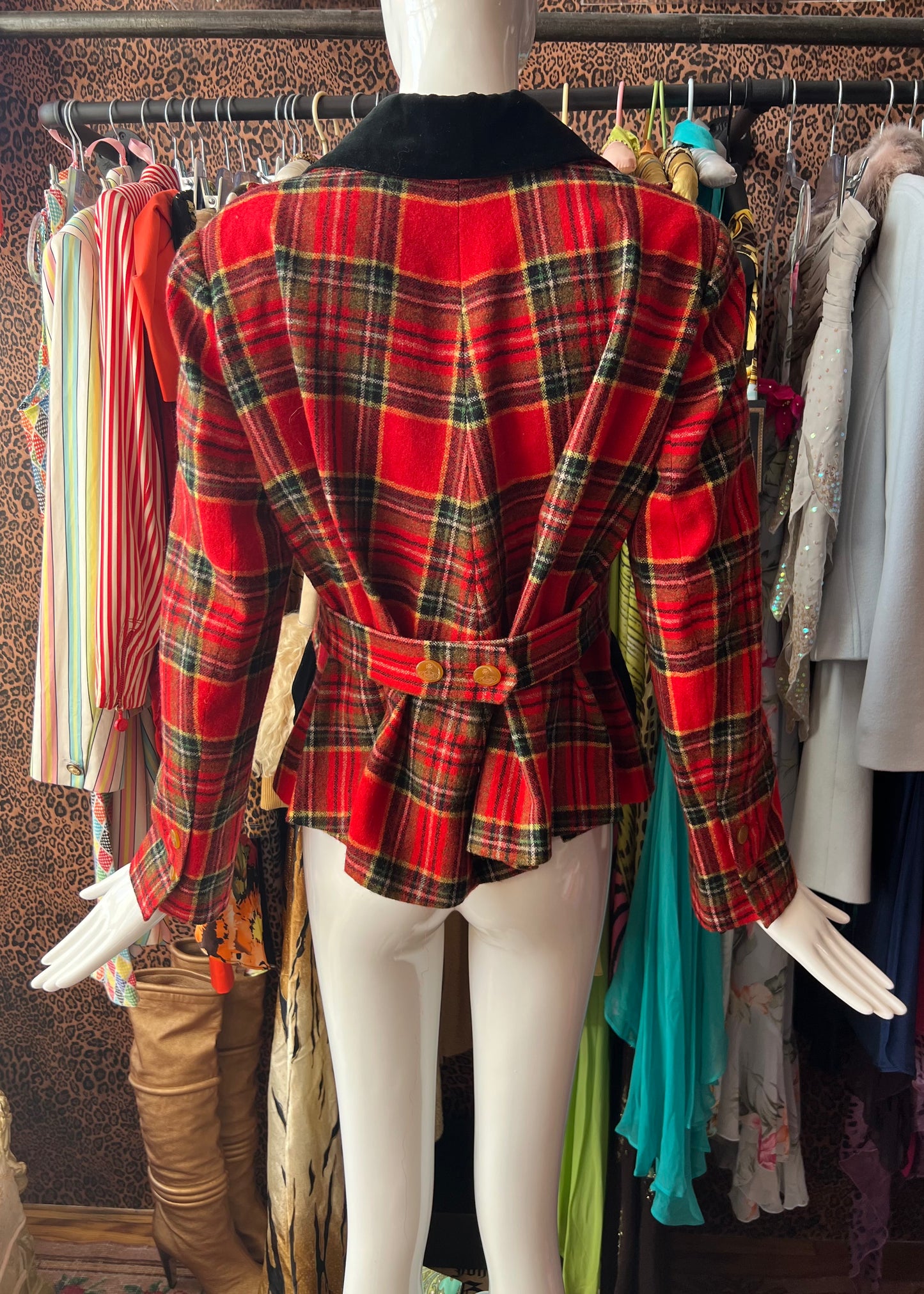 Vivienne Westwood 90s Red Tartan Wool Blazer