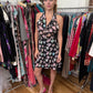 Blumarine SS2001 Ballerina Print Embellished Silk Halter Dress