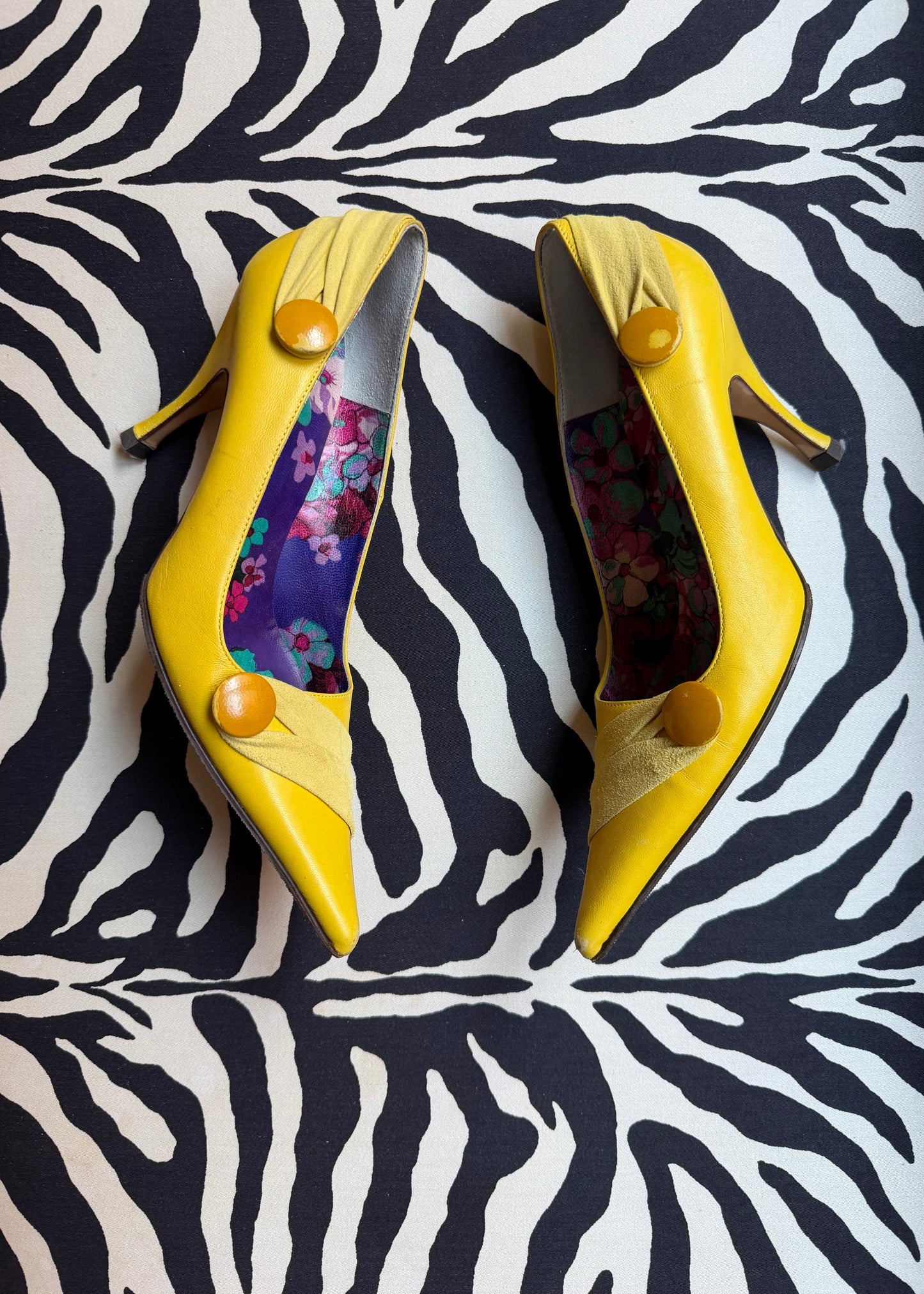 D&G Yellow Button Heels