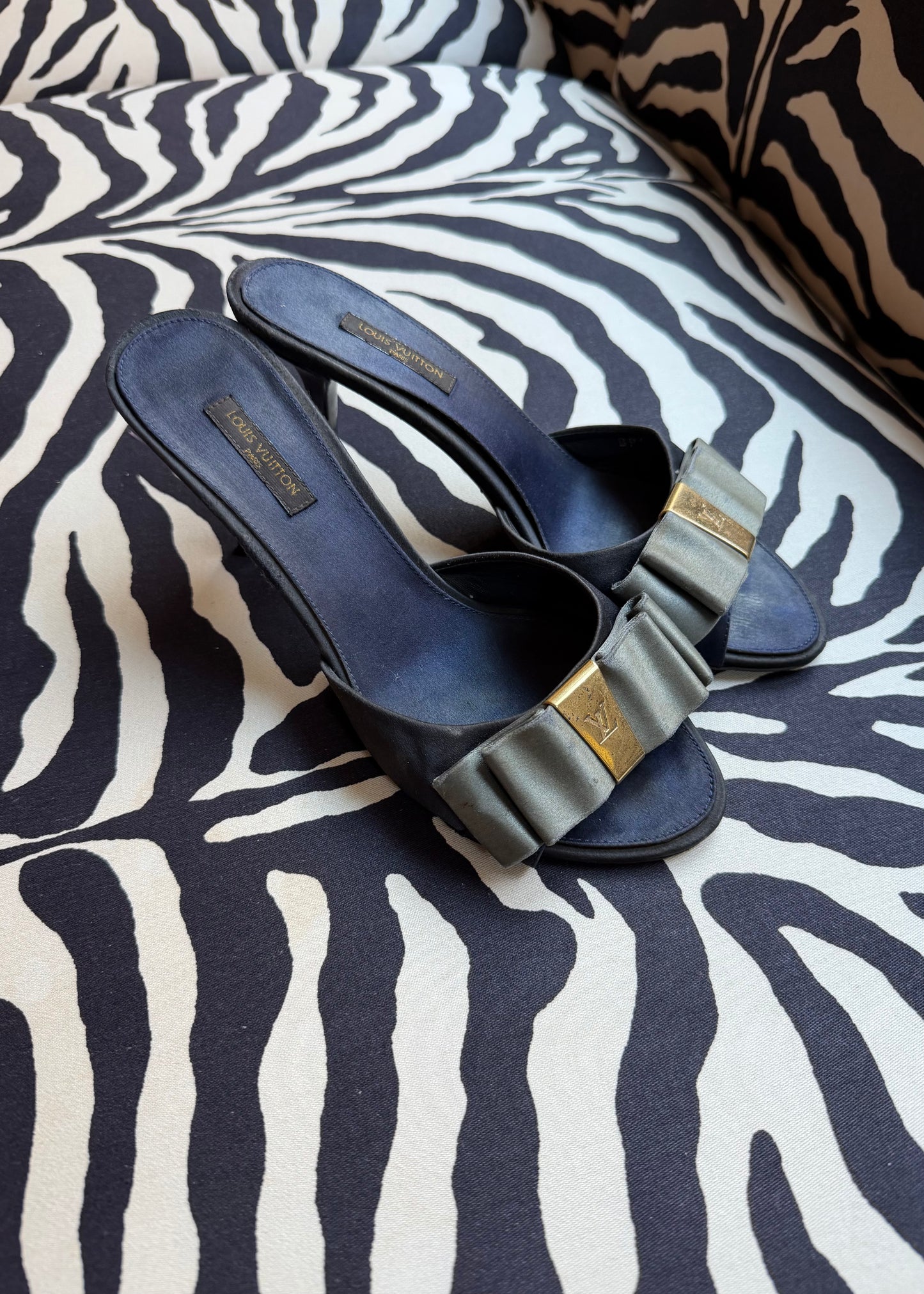 Louis Vuitton Navy Bow Mule