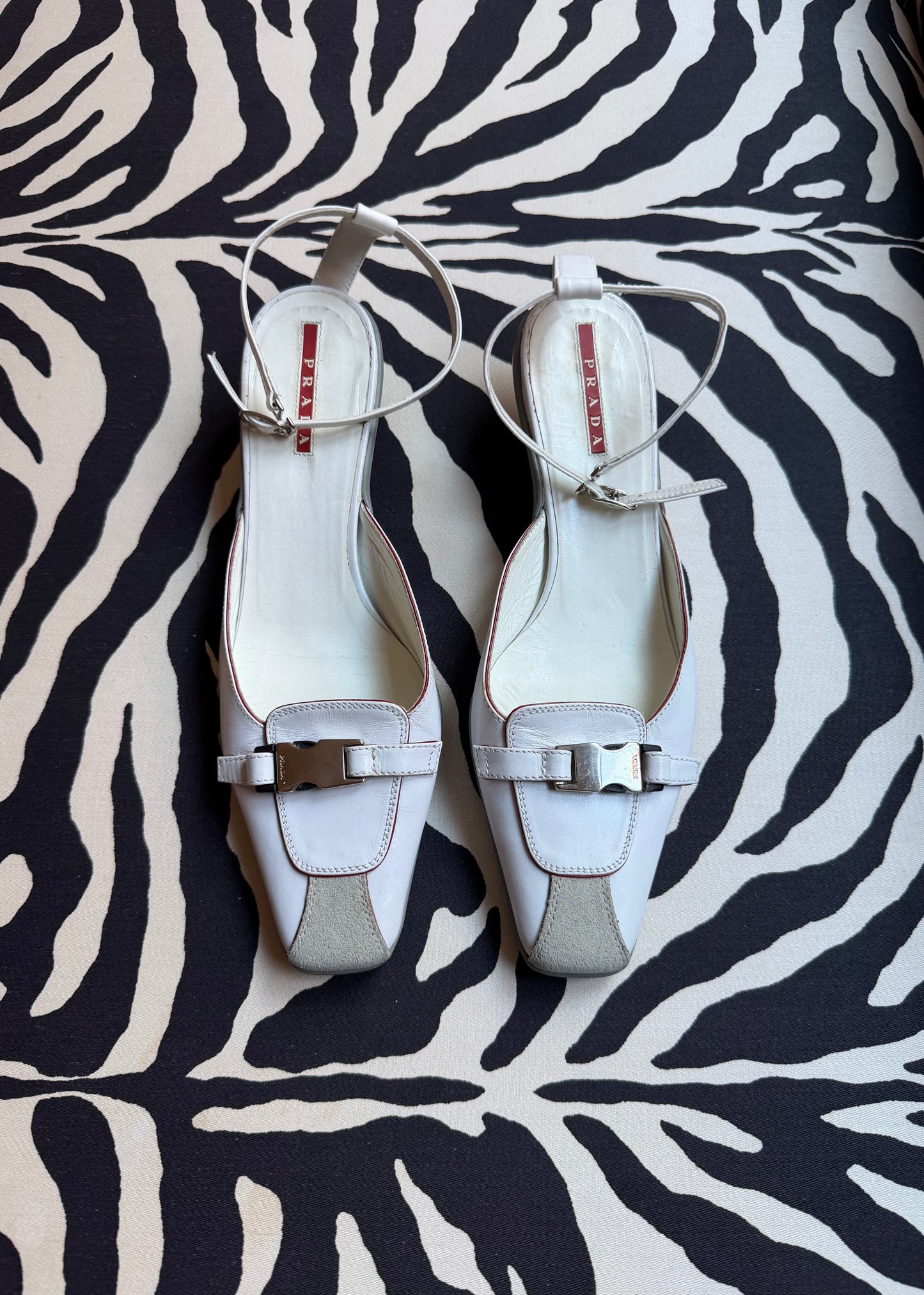 Prada Buckle Kitten Heel