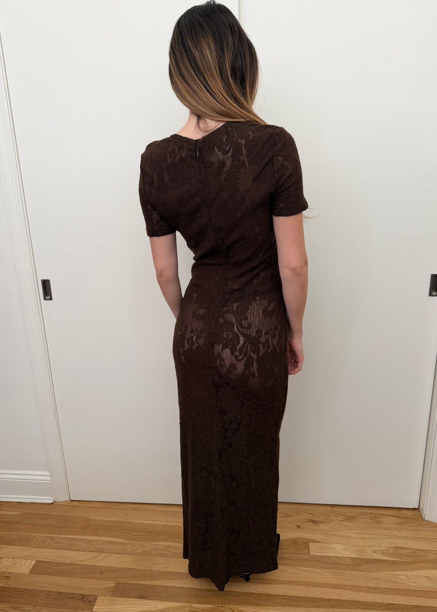 Dolce & Gabbana 1998 Brown Lace 'Mother Mary' Dress