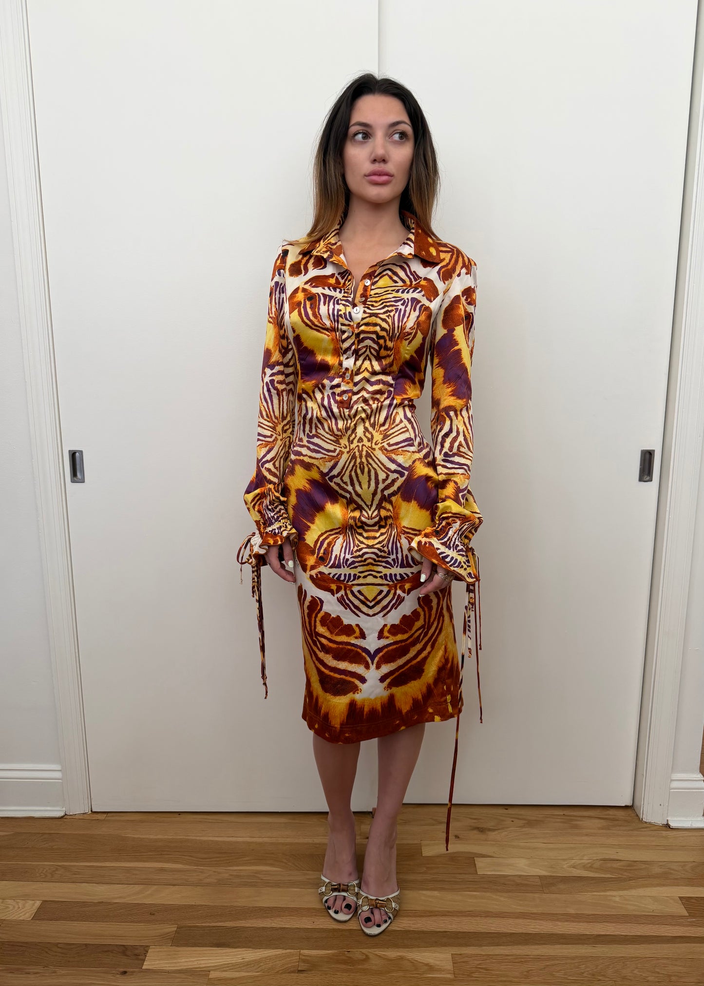 Roberto Cavalli 2007 Animal Printed Multicolor Dress