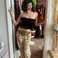 Voyage Velvet Fur Trim Tube Top