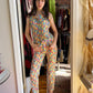 Versace SS1993 Harlequin Blouse and Jeans Set