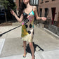 Galliano Multicolor Polka Dot Silk Dress