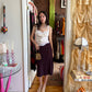 Dior Eggplant Midi Skirt