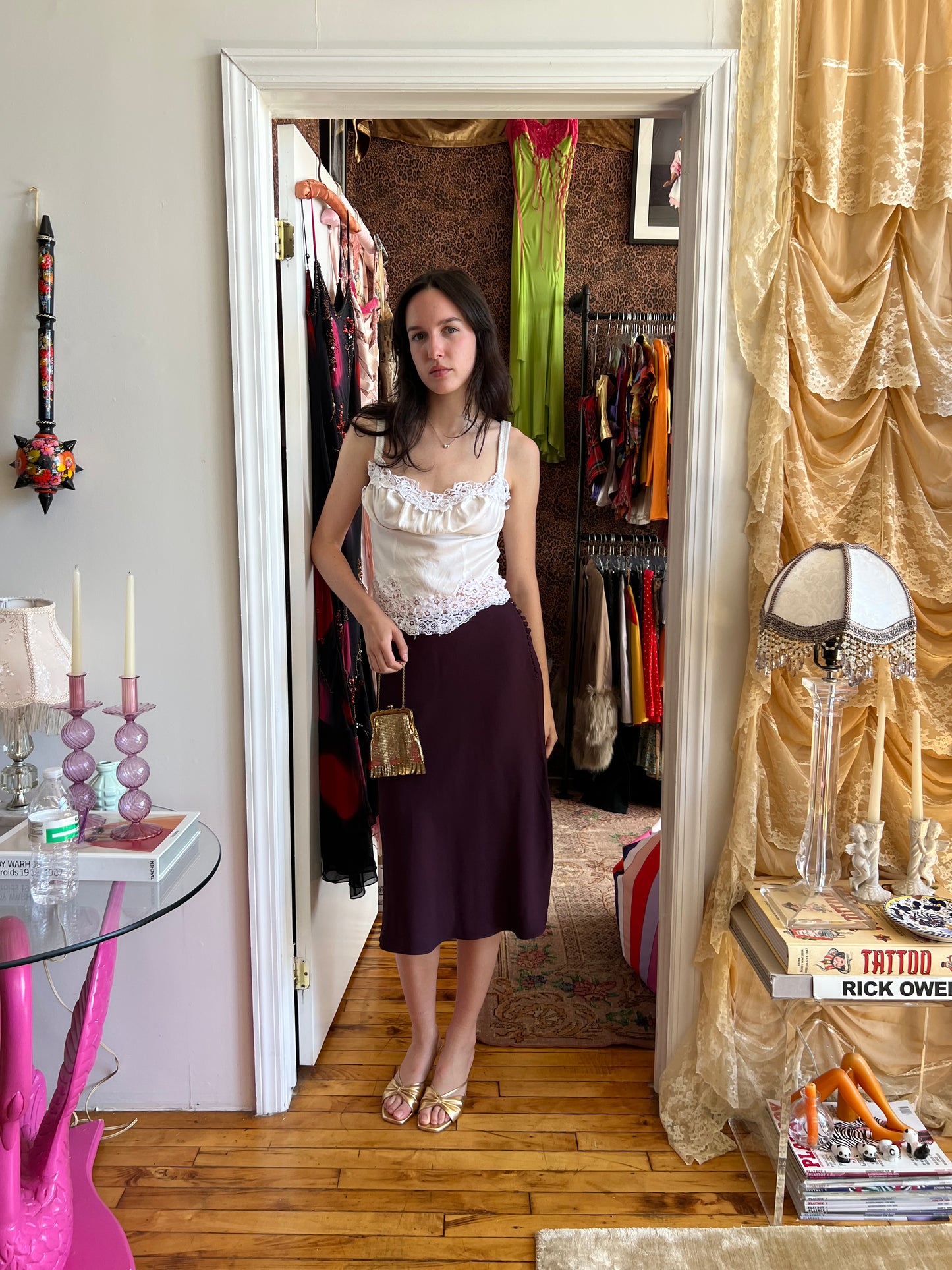 Dior Eggplant Midi Skirt