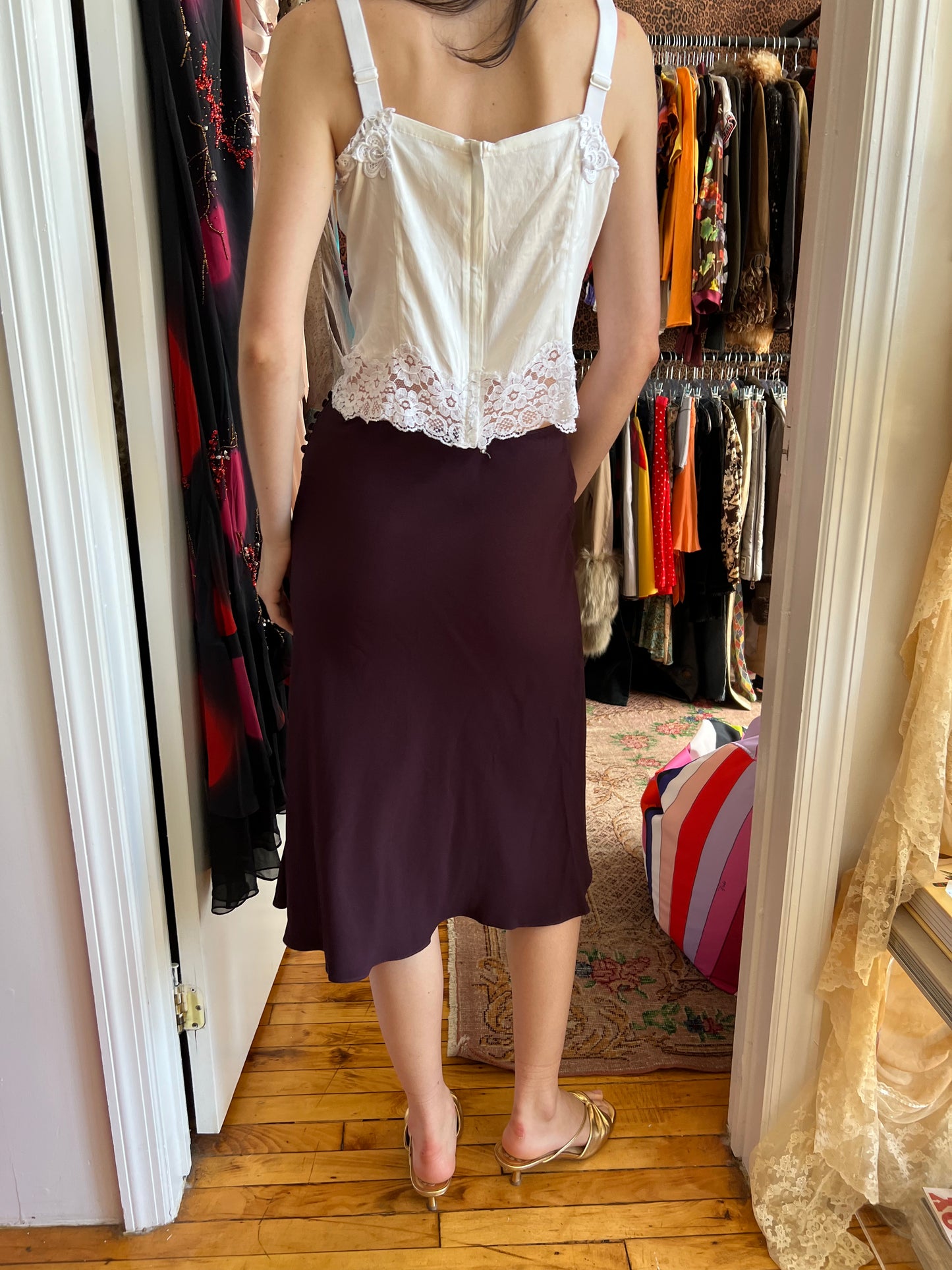 Dior Eggplant Midi Skirt