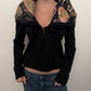 Roberto Cavalli 2000s Wool Cardigan with Silk Collar