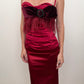 Dolce & Gabbana Satin Bustier with Feather/Velvet Embellishments
