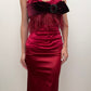 Dolce & Gabbana Satin Bustier with Feather/Velvet Embellishments