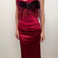 Dolce & Gabbana Satin Bustier with Feather/Velvet Embellishments