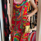 Voyage Multi-Color Embellished Mesh Midi Dress