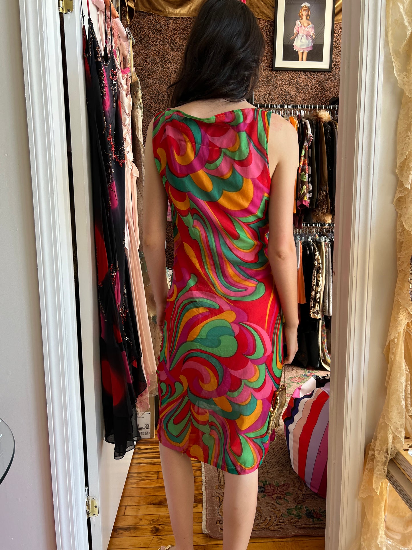 Voyage Multi-Color Embellished Mesh Midi Dress