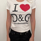 I <3 D&G Rhinestone Baby Tee