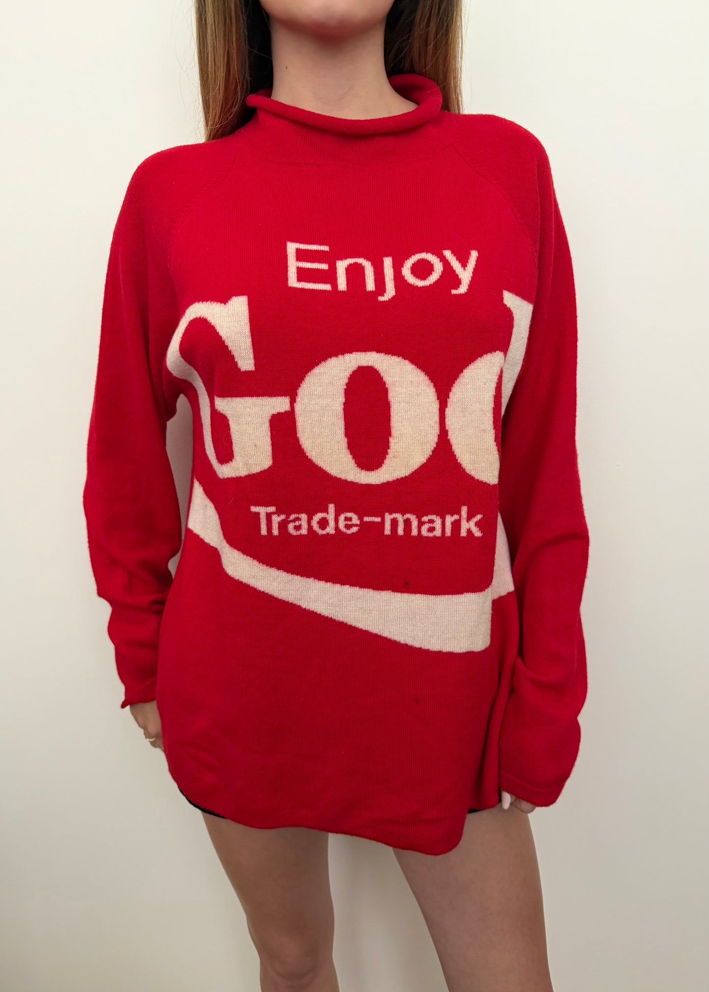 Jeremy Scott 'Enjoy God' Mock Neck Sweater