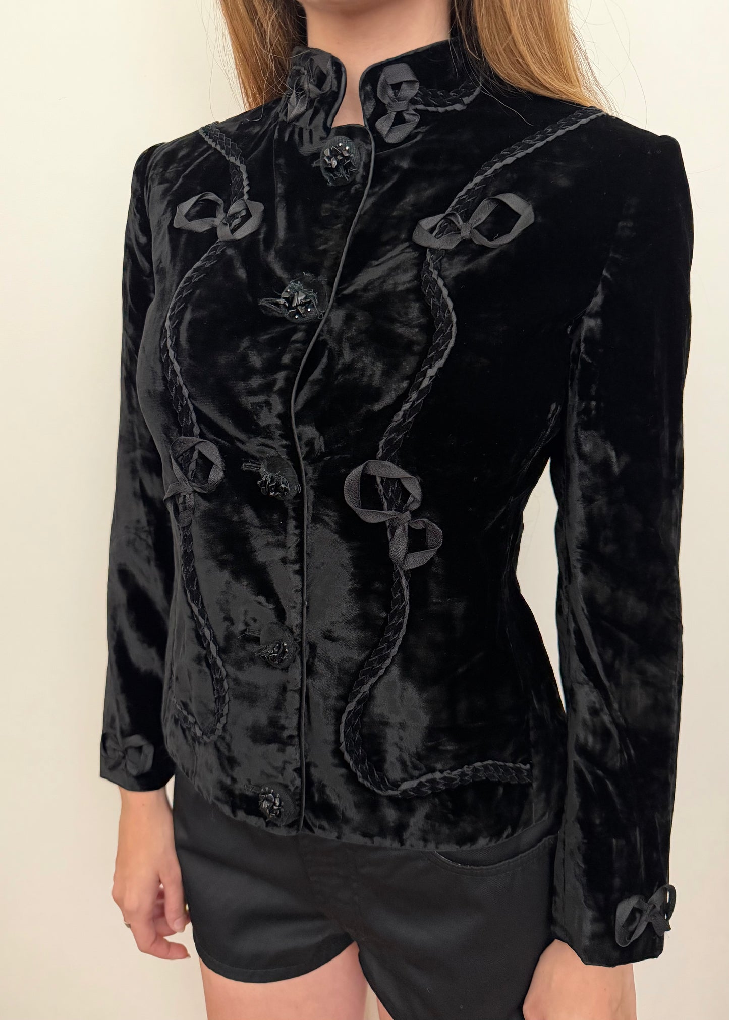 Blumarine Velvet Ribbon Embroidered Jacket