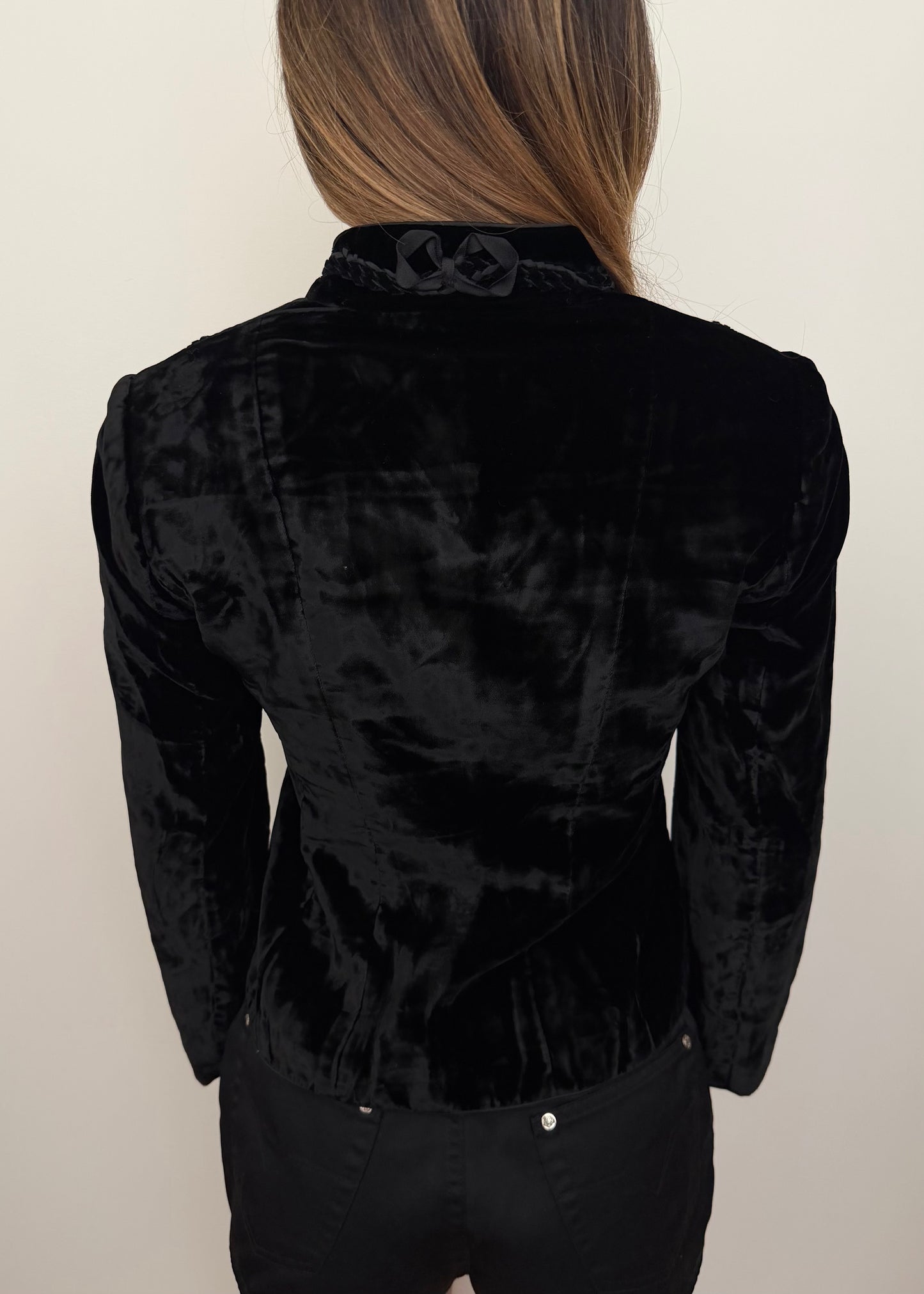 Blumarine Velvet Ribbon Embroidered Jacket