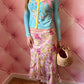 Blumarine Silk Floral/Fruit Skirt