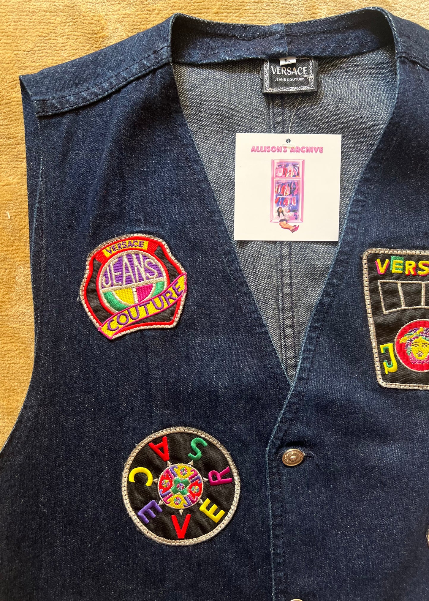 Versace Jeans Couture Denim Patchwork Vest