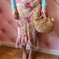 Blumarine Silk Floral/Fruit Skirt