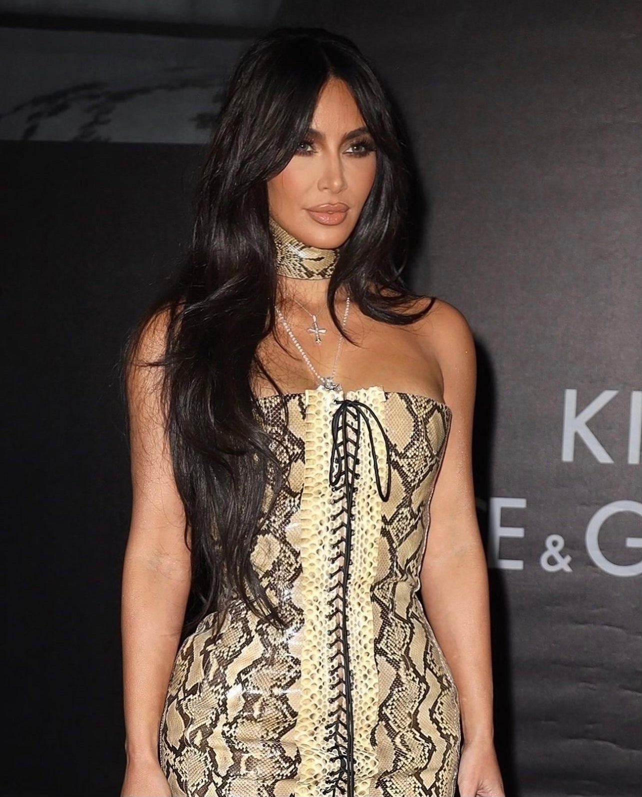 Dolce & Gabbana SS2005 Snakeskin Lace-Up Dress